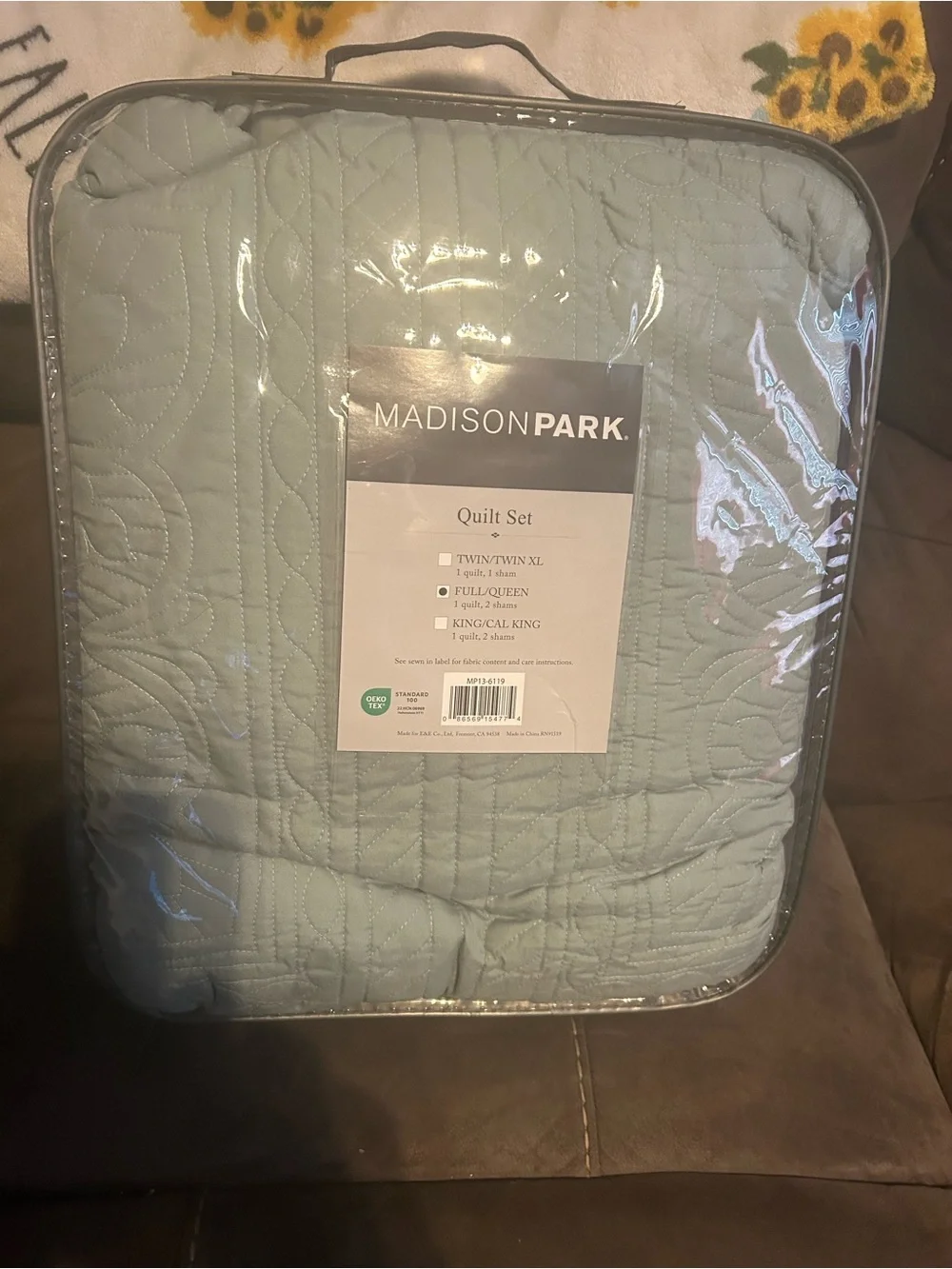 Madison Park Light Green Quilted Bedspread